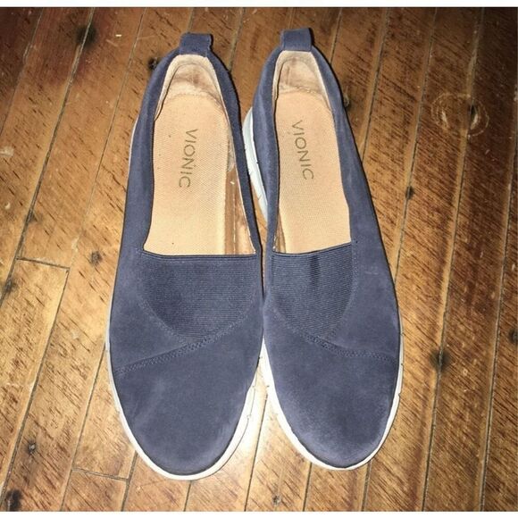 Vionic navy blue slip on suede loafers, size 8.5 - Picture 5 of 5